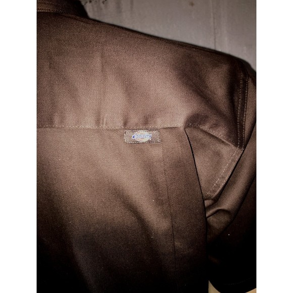DICKIES Utility Shirt Brown Button Front Relaxed Fit 100% Cotton NEW OLD STOCK - Picture 6 of 10